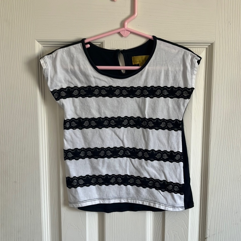 Nicole Miller Lace Striped Toddler Top in 3T